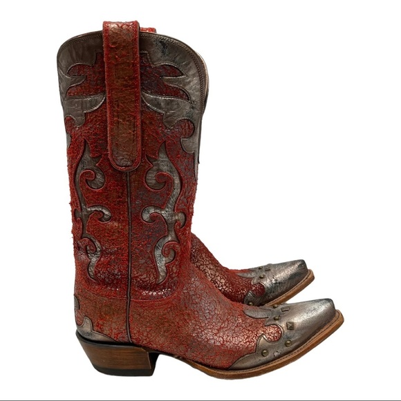 Lucchese Shoes - Lucchese Diva Amata Leather LIMITED EDITION Shimmer Studded Western Boots